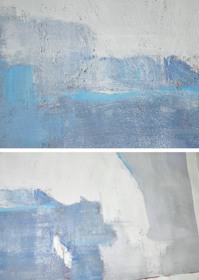 Modern Living Room Decor,Oversized Horizontal Contemporary Art,Contemporary Art Acrylic Painting,White,Grey,Blue.etc